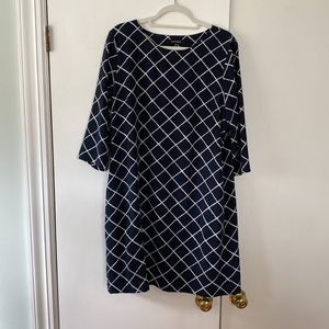 Ellen Tracy navy and white dress size 14